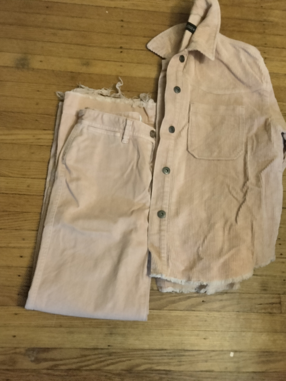 Zara Blush Corduroy Shirt & Pants Set - Picture 6 of 10